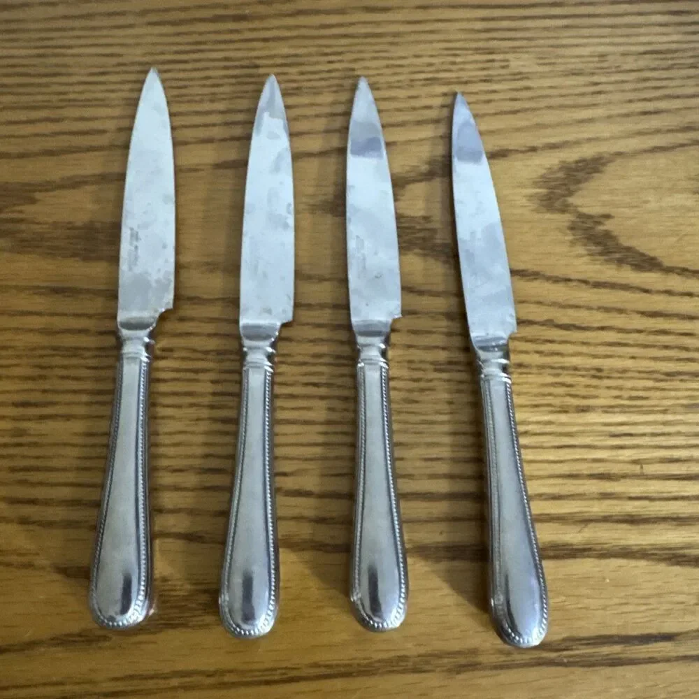 Lot of 4 Towle Georgian House BATEMAN Stainless Dinner Knives 9 1/4”French Point